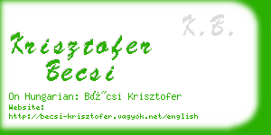 krisztofer becsi business card